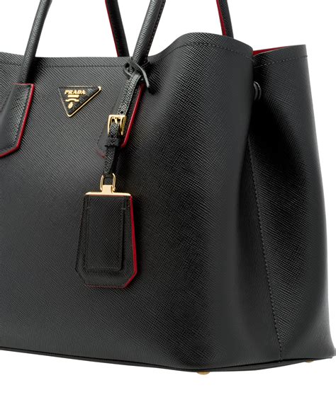 large prada bag with double front pockets|prada double bag price.